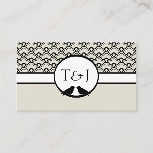 Lovebirds Empfang Sitzplätze Platzkarten (Vorderseite)