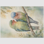 Lovebirds Eukalyptus Tree Decoupage Seidenpapier (Vorderseite)