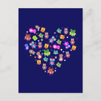 Lovebirds - Eulen Postkarte