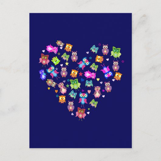 Lovebirds - Eulen Postkarte (Vorderseite)