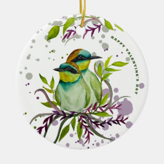 Lovebirds für den Valentinstag Keramik Ornament