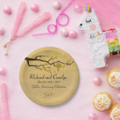 Lovebirds Goldenes Jahr Pappteller (Party)