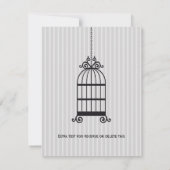 Lovebirds-graue Verlobungs-Party Einladung (Rückseite)