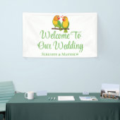 Lovebirds Grüne Gelbe Liebesvögel Hochzeit Willkom Banner (Messeveranstaltung)