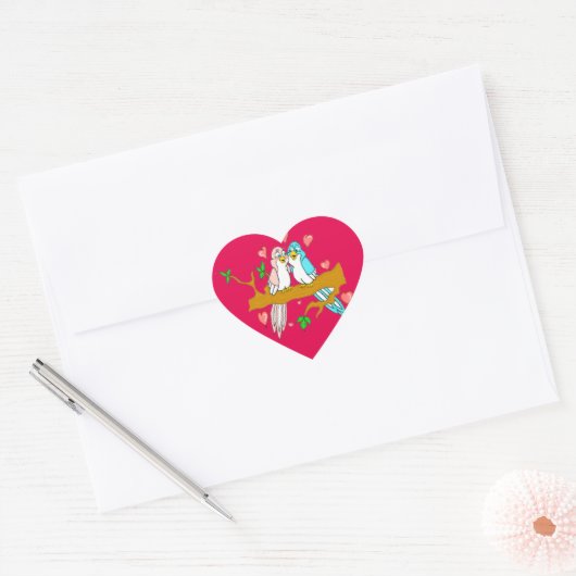 Lovebirds Heart Stickers (Umschlag)