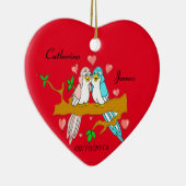 Lovebirds Herz-Ornament Keramikornament (Rechts)