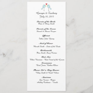 "Lovebirds-" Hochzeits-Programm Programm