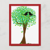 Lovebirds im Baum des Herzens - Liebe zur Frühjahr Postkarte (Vorderseite)