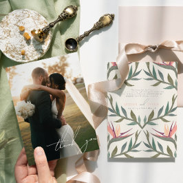 Lovebirds im Paradies Foto Danke Karte