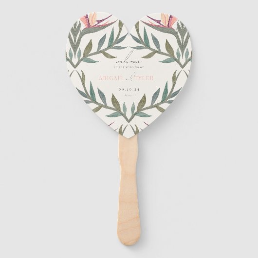 Lovebirds im Paradies Herz Fächer (Vorderseite)