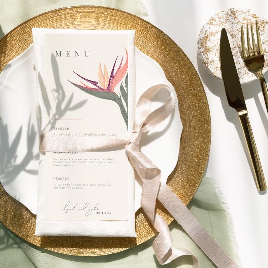 Lovebirds im Paradies Menükarte