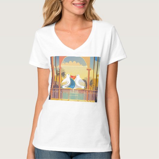 Lovebirds im Paradies Shirt (Vorderseite)