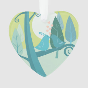 Lovebirds in der Mondschein-Weihnachtsverzierung Ornament