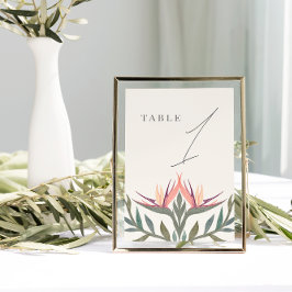 Lovebirds in Paradise Tischnummer & Hashtag Card