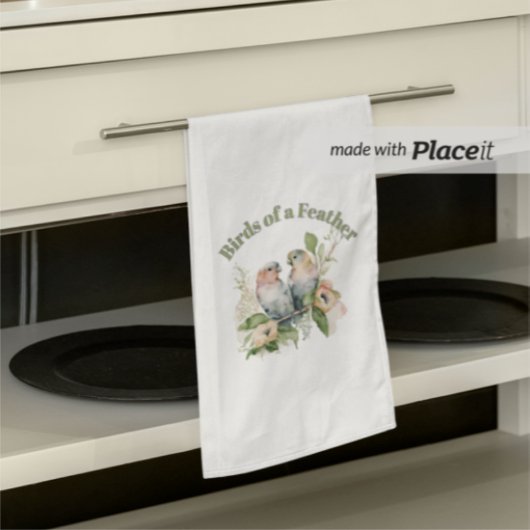 Lovebirds in Pastel Watercolors Handtuch