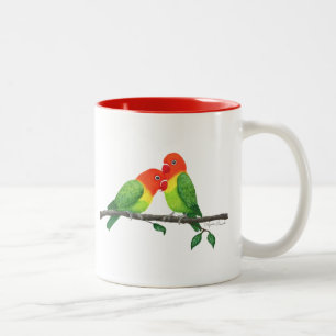 Lovebirds Inspirative Tasse, 11 oz Zweifarbige Tasse