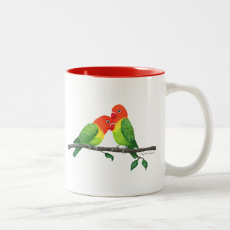 Lovebirds Inspirative Tasse, 11 oz Zweifarbige Tasse