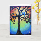 Lovebirds Karte (Gelbe Blume)