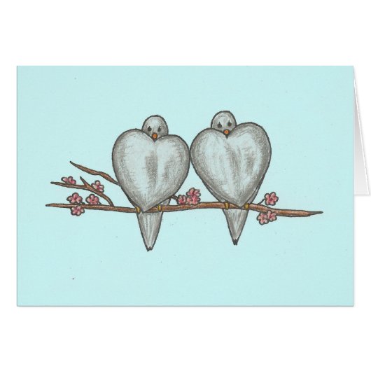 Lovebirds-Karte (Vorderseite (Horizontal))