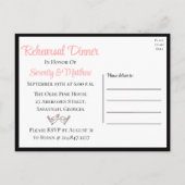 Lovebirds Love Bird Black Wedding Probe Dinner Einladungspostkarte (Rückseite)