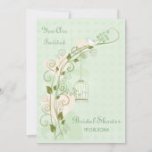 Lovebirds Mint Wedding Brautparty Einladung (Rückseite)