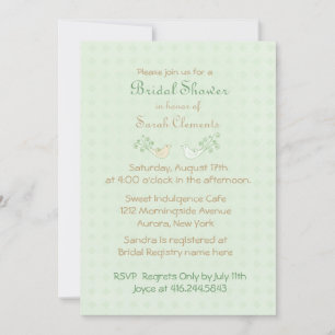 Lovebirds Mint Wedding Brautparty Einladung