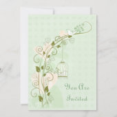 Lovebirds Mint Wedt Probe Dinner Einladung (Rückseite)