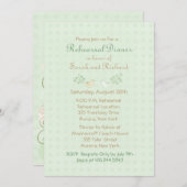 Lovebirds Mint Wedt Probe Dinner Einladung (Vorne/Hinten)