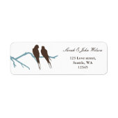 lovebirds mocha wedding ,return address label (Vorne)