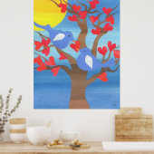 Lovebirds Nesting Poster (Küche)