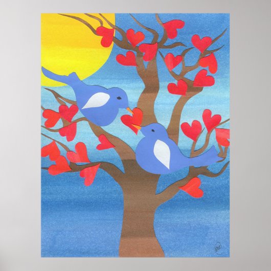 Lovebirds Nesting Poster (Vorne)