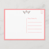 Lovebirds Niedlich Love Birds Pink Wedding Danke Postkarte (Rückseite)