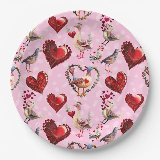 LoveBirds Pappteller (Vorderseite)