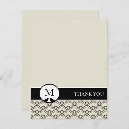 Lovebirds Personalisiert Dankeschön Karten (zweise (Vorne/Hinten)