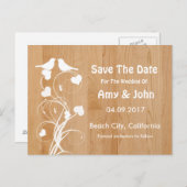 Lovebirds personalisierte Hochzeit speichern Sie d Ankündigungspostkarte (Vorne/Hinten)