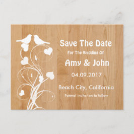 Lovebirds personalisierte Hochzeit speichern Sie d Ankündigungspostkarte