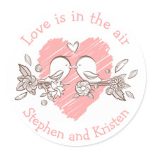 Lovebirds Pink Heart Wedding Personalisierte Liebe