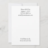 Lovebirds Post Wedding Celebration Einladung (Rückseite)