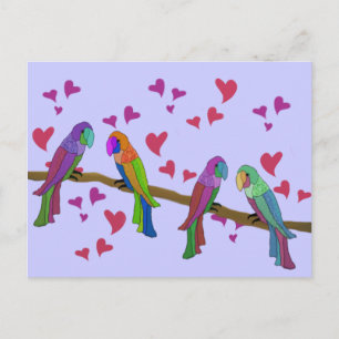 Lovebirds Postcard Postkarte