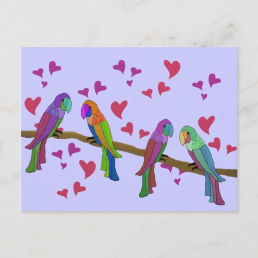 Lovebirds Postcard Postkarte (Vorderseite)