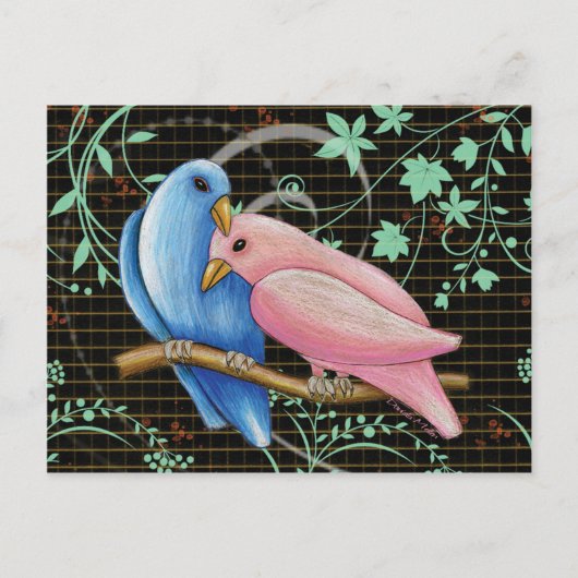 Lovebirds Postcard Postkarte (Vorderseite)