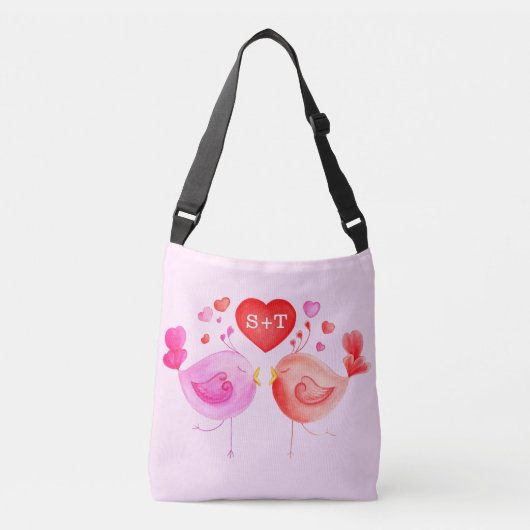 Lovebirds Pullfarben Kunsthandwerk Tasche (Vorderseite)