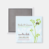 Lovebirds (Pulver blau) Save the Date Magnet (Vorderseite/Rückseite)