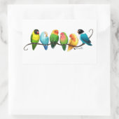 Lovebirds Rechteckiger Aufkleber (Tasche)