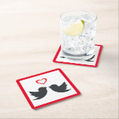 LOVEBIRDS RECHTECKIGER PAPPUNTERSETZER (Vor Ort)