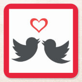 LOVEBIRDS RECHTECKIGER PAPPUNTERSETZER (Vorderseite)