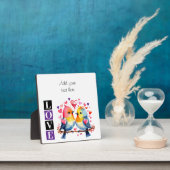 Lovebirds romantic custom text valentine purple fotoplatte (InSitu)