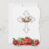 Lovebirds Rote Rosen Christlich Hochzeit Einladung (Rückseite)