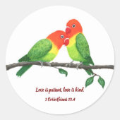 Lovebirds Round Sticker (Vorderseite)