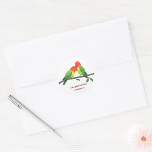 Lovebirds Round Sticker